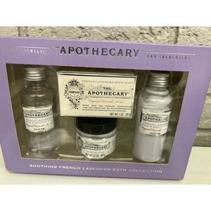 Apothecary Soothing French Lavender Bath Collection 4 PCS Gift Set